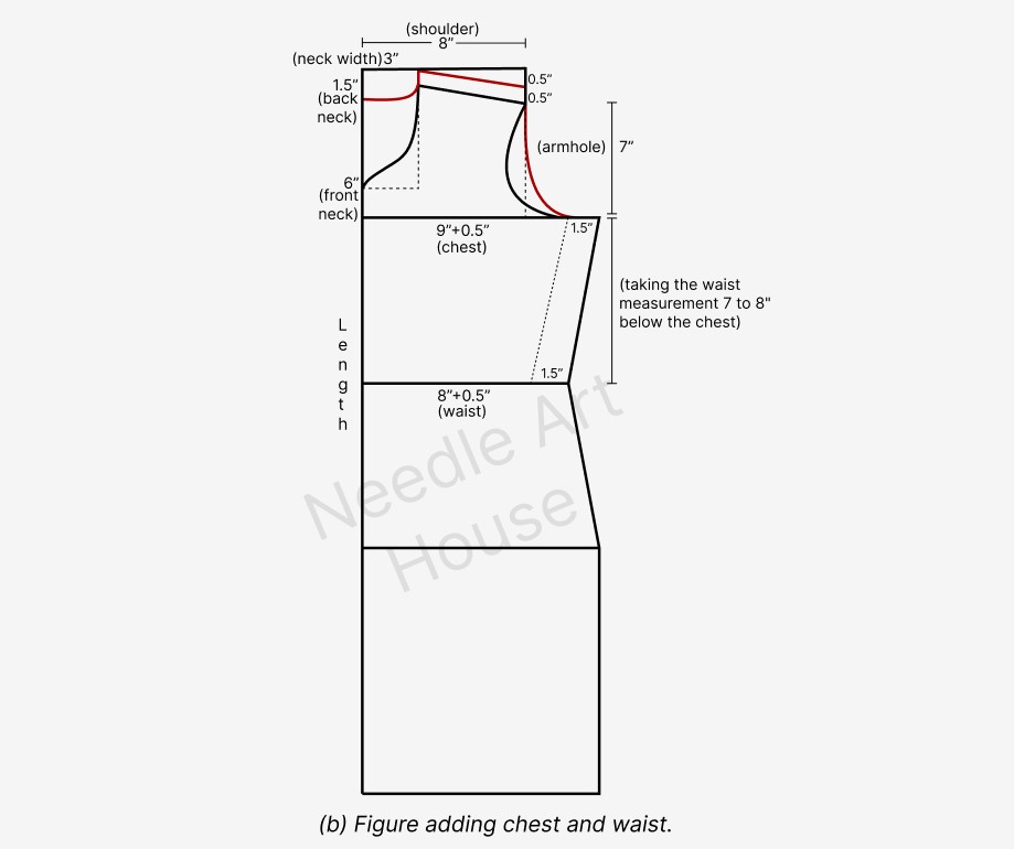 Regular kurti cutting with body measurement
