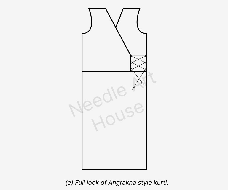 Angrakha Style Kurti-Cutting Method