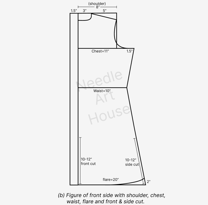 A-Line Cut Kurti Cutting Method